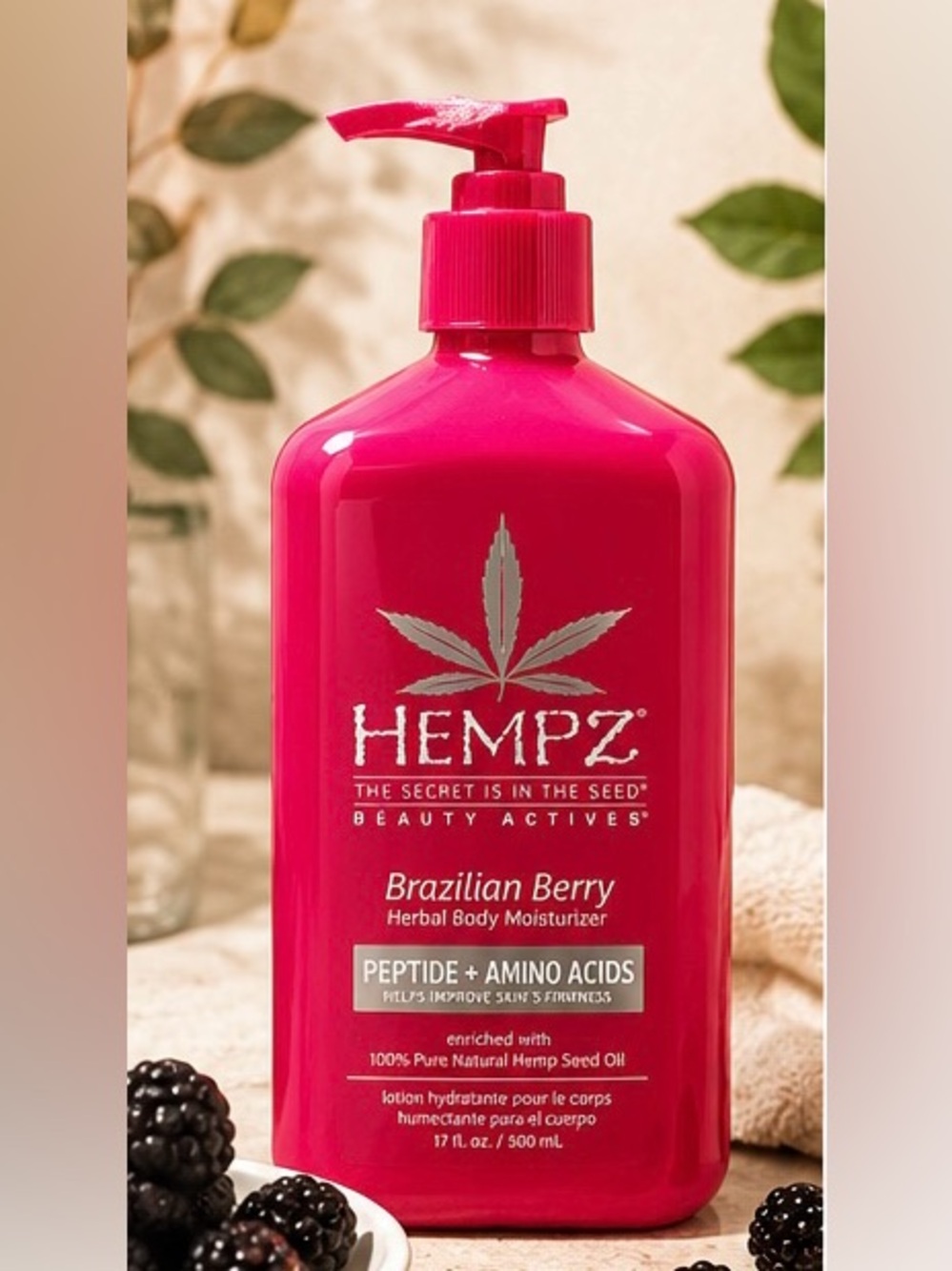 Hempz Beauty Actives Brazilian Berry Firming Body Moisturizer 17 oz NEW Sealed